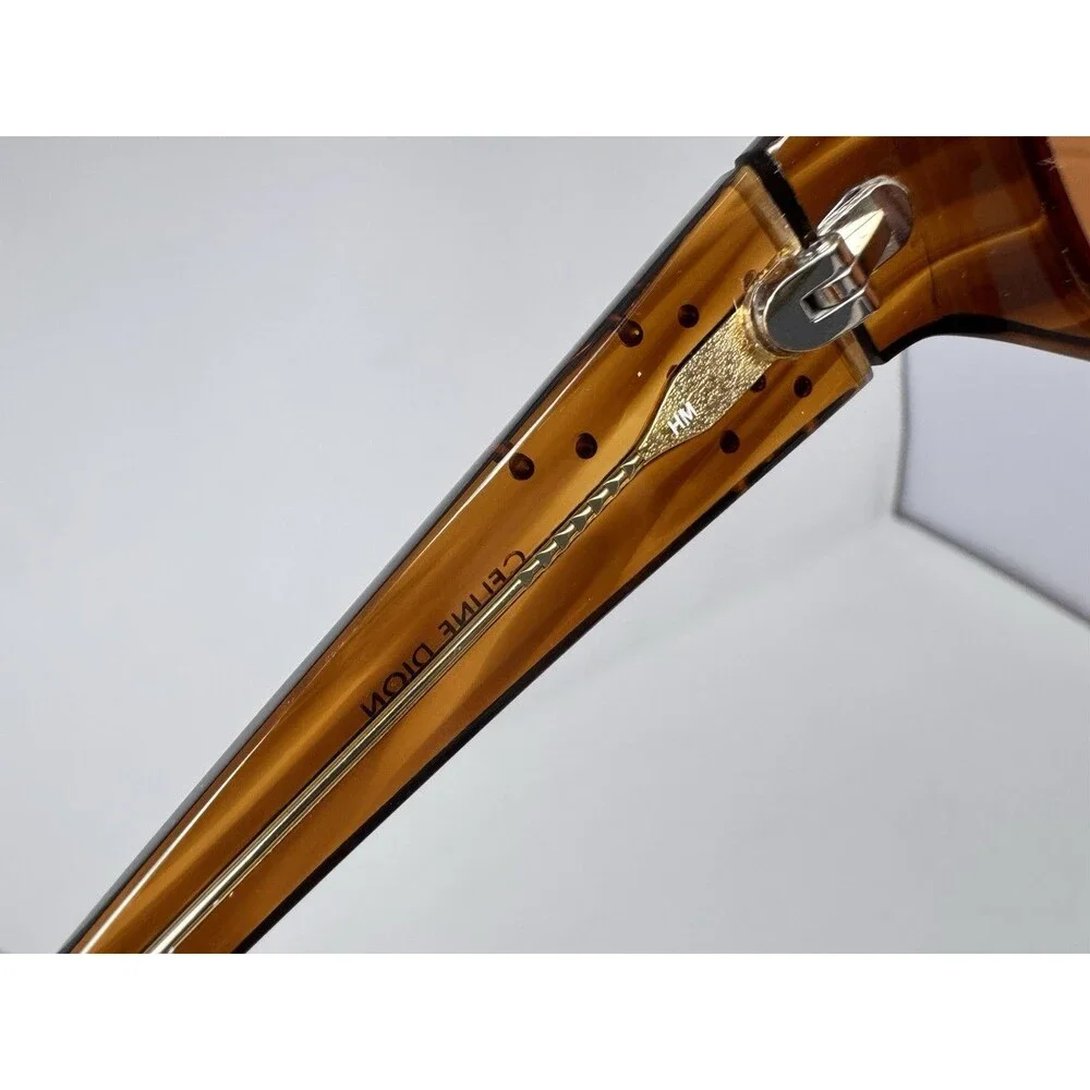 Celine Dion CD5038 Eyeglass Frames Only Brown Tortoise Rectangle
